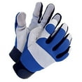 thumbnail image 1 of Bob Dale 20-1-1200-L Mechanics Glove Split Leather Palm Blue/Grey, Size L, 1 of 1