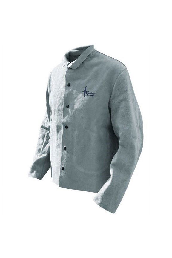 Bob Dale 64-1-40P-M Welding Jacket Grey Split Cowhide Banox® FR Canvas Back, Size M