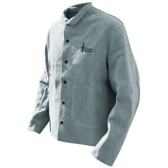 Bob Dale 64-1-40P-X2L Welding Jacket Grey Split Cowhide Banox® FR Canvas Back, Size X2L