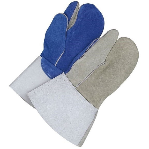 Bob Dale 64-9-666B-1-7 Welding Mitt Split Leather Blue/Grey 1-Finger Fully Lined