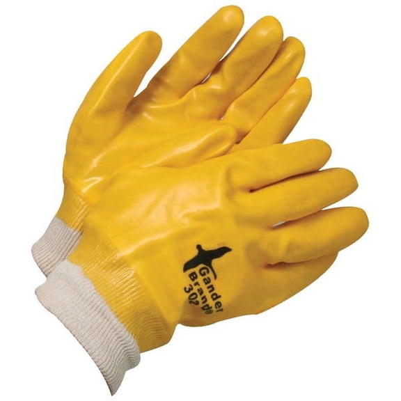 Bob Dale 99-1-302 Coated PVC Single Dipped Knitwrist Yellow
