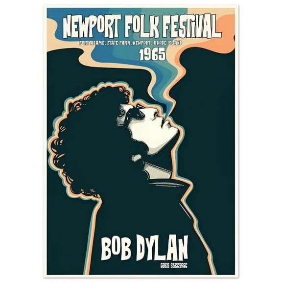 Bob Dylan 1965 Newport Folk Festival Vintage Concert Poster, One Sheet Wall Size 24''x36''-Gategoo