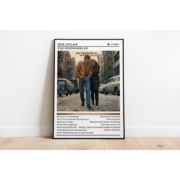 Bob Dylan 'Freewheelin' Album Cover : Rock Music Wall Art #626, Unframed Poster Size 8x12