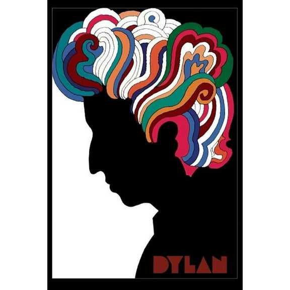 Bob Dylan Hair Silhouette   Art Poster - Decorative Print
