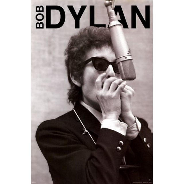 Bob Dylan Harmonica Laminated Poster (24 x 36)