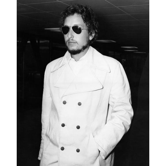 Bob Dylan In White Pvc Outfit & Shades London Heathrow Airport 1969 24x36 Classic Hollywood Poster