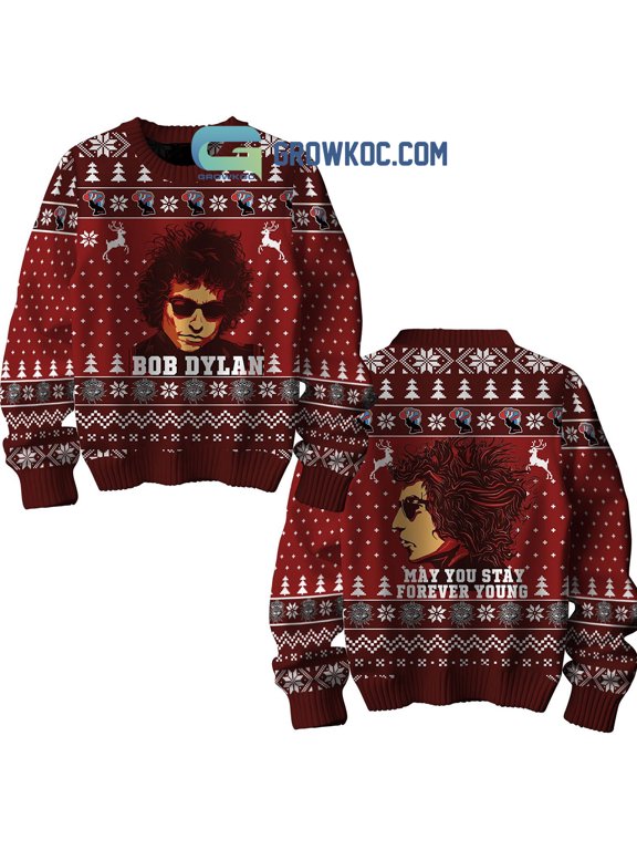 Bob Dylan May You Stay Forever Young Christmas Ugly Sweater