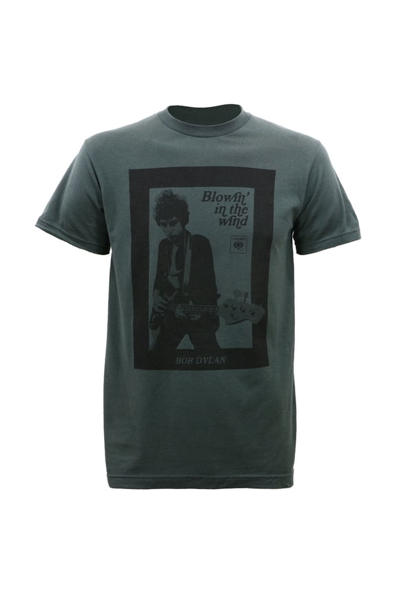 Bob Dylan Men's Guitar Photo Slim-Fit T-Shirt Charcoal 2XL