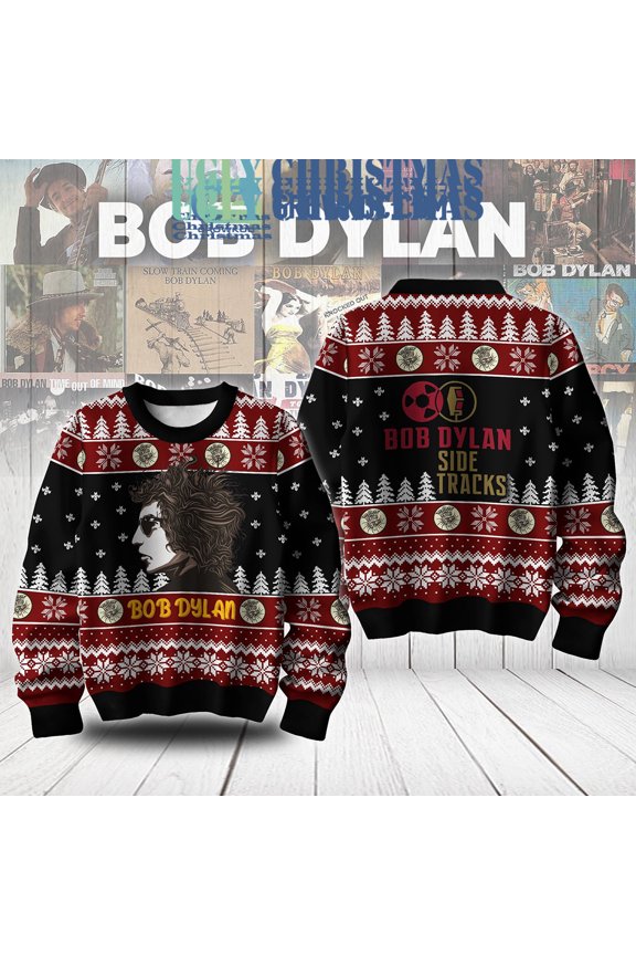 Bob Dylan Side Tracks Christmas Ugly Sweater