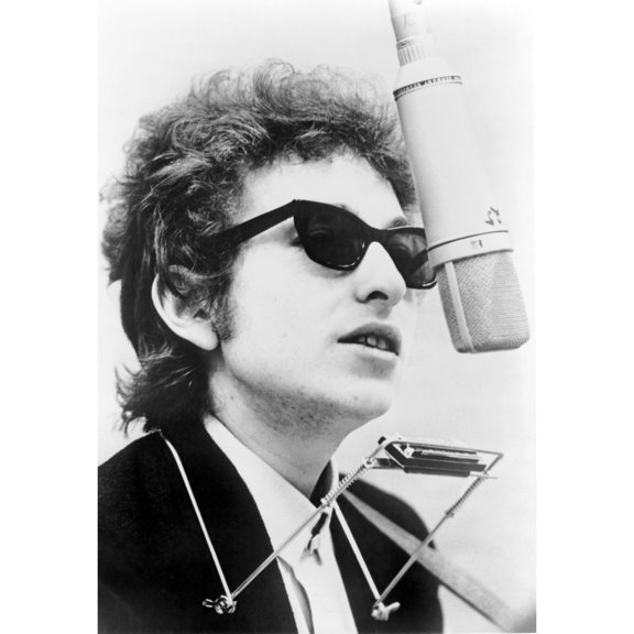Bob Dylan With Harmonica History Poster Print