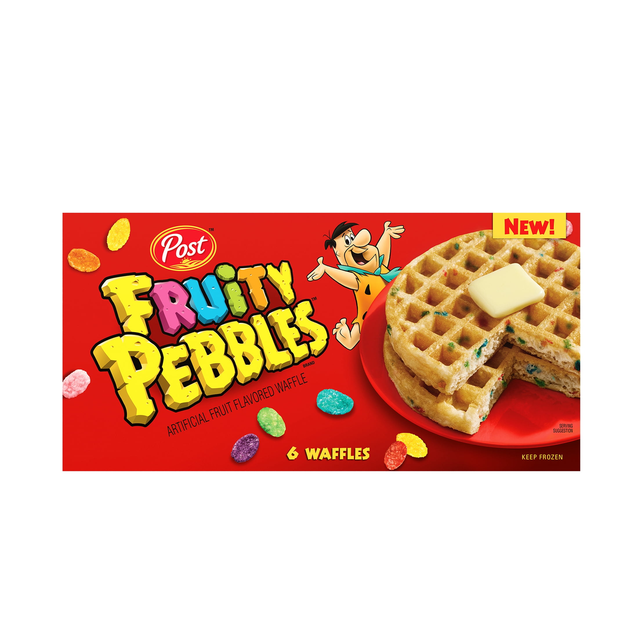 Bob Evans Fruity Pebbles Frozen Waffles Box, 8.3 oz , 6 Count
