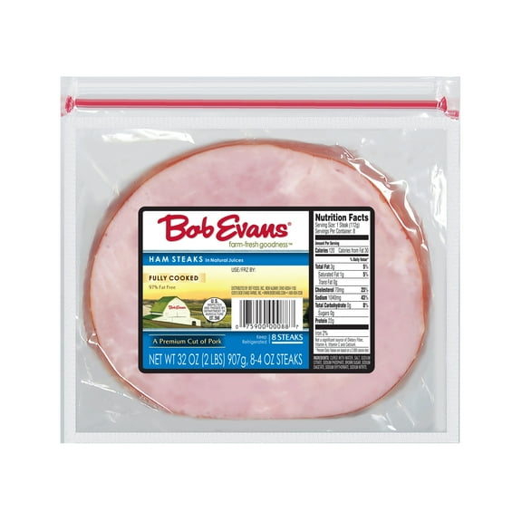 Bob Evans Fully Cooked Ham Steaks, 32 oz, 8 Ct