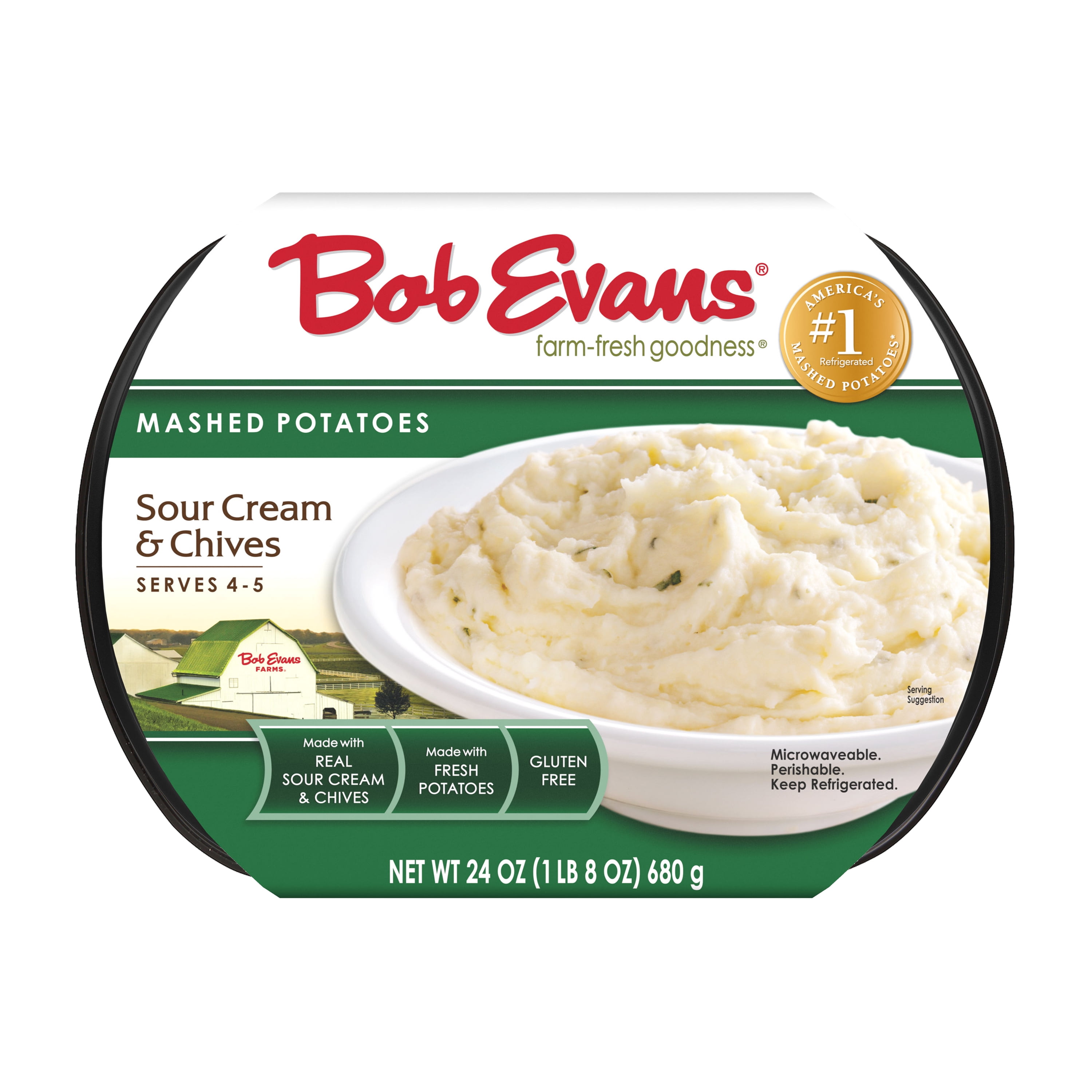 Bob Evans Gluten-Free Sour Cream & Chives Mashed Potatoes, 24 oz Tray
