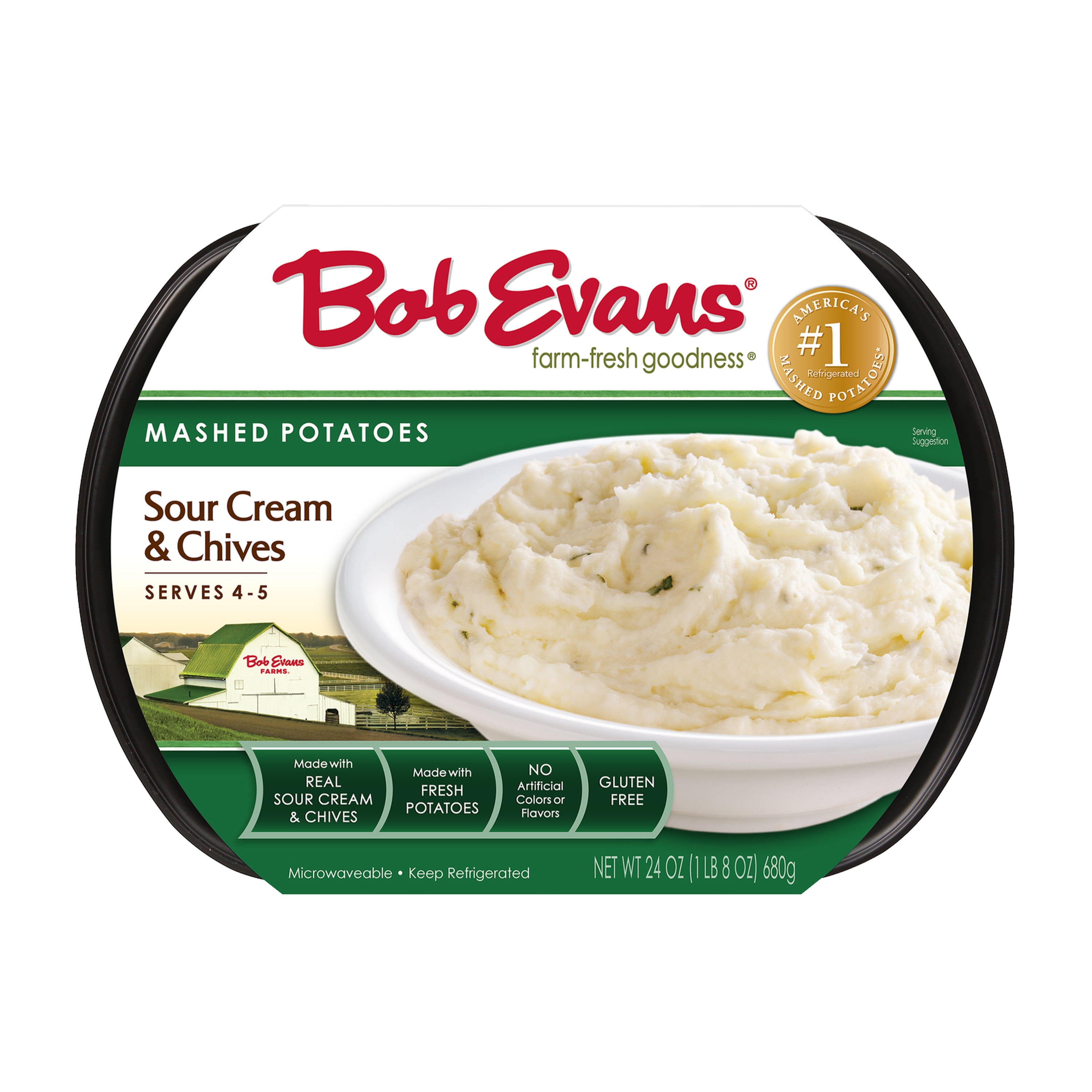 Bob Evans Gluten-Free Sour Cream & Chives Mashed Potatoes, 24 oz Tray
