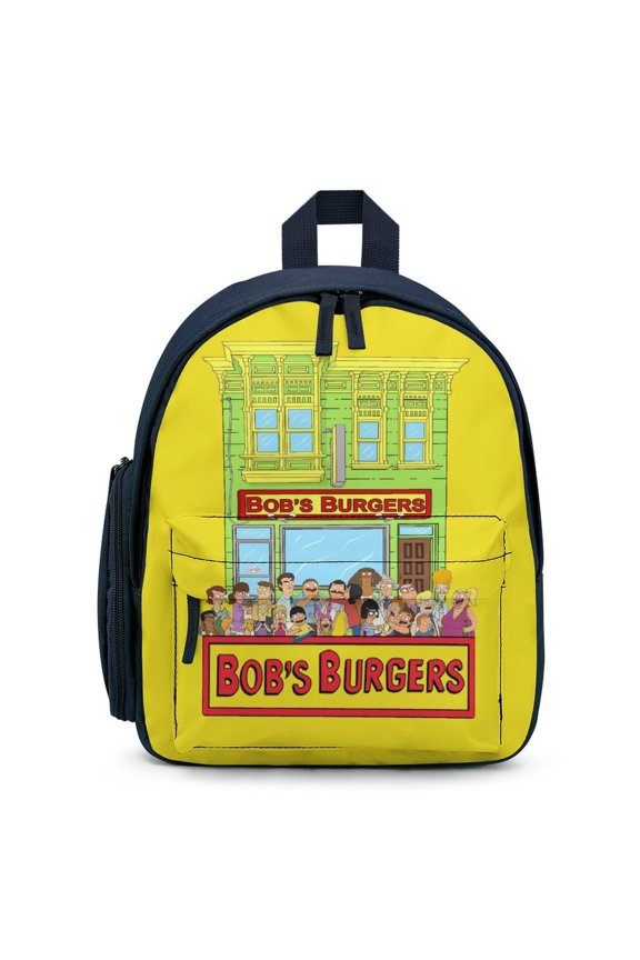 Bob Family's Bur-Ger Backpack for Men Women Small Bookbag with Front Pocket