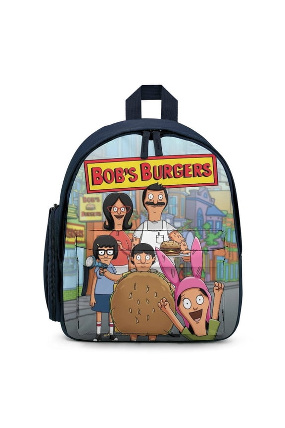 Bob Family's Bur-Ger Backpack for Men Women Small Bookbag with Front Pocket