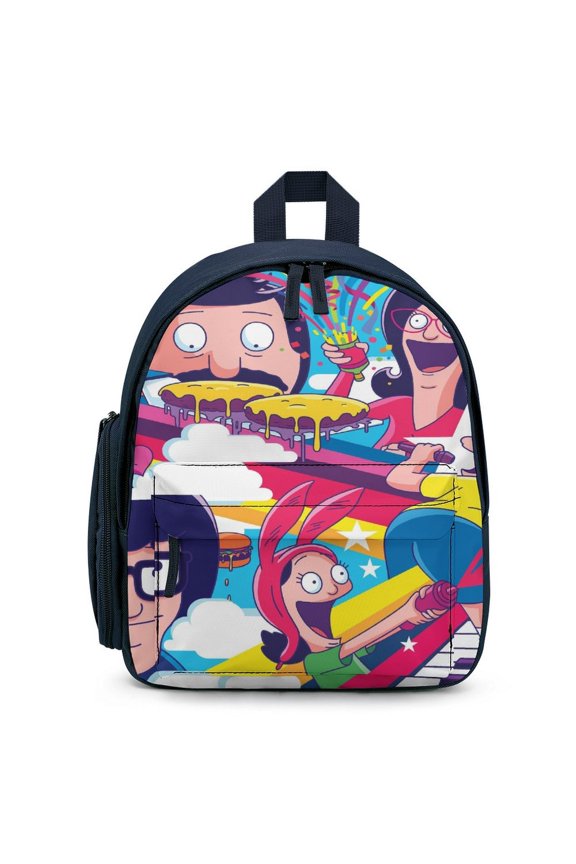 Bob Family's Bur-Ger Backpack for Men Women Small Bookbag with Front Pocket