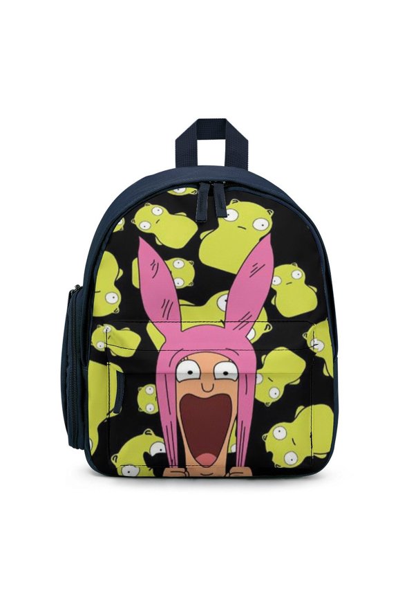 Bob Family's Bur-Ger Backpack for Men Women Small Bookbag with Front Pocket