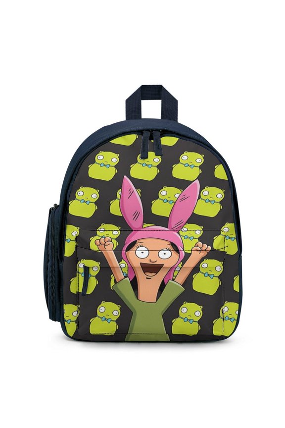 Bob Family's Bur-Ger Backpack for Men Women Small Bookbag with Front Pocket