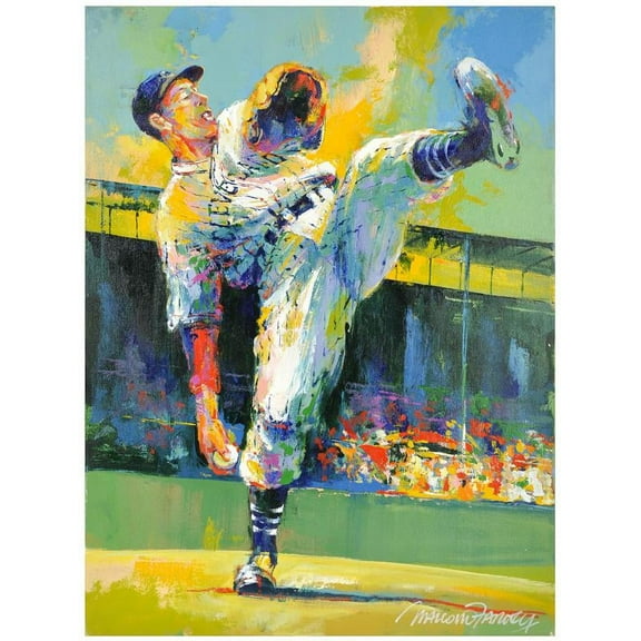 Bob Feller Cleveland Indians Original Artwork with Malcolm Farley Signature - Fanatics Authentic Certified