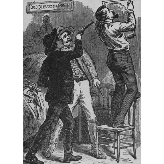 Bob Ford Murdering Jesse James. His Brother History (24 x 36)