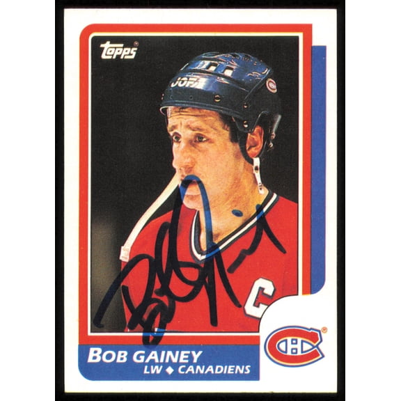 Bob Gainey Autographed 1986-87 Topps Card #96 Montreal Canadiens SKU #254749