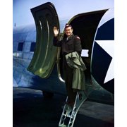 Bob Hope In Us Military Uniform On Plane Waving To Fans 24X36 Classic Hollywood Poster