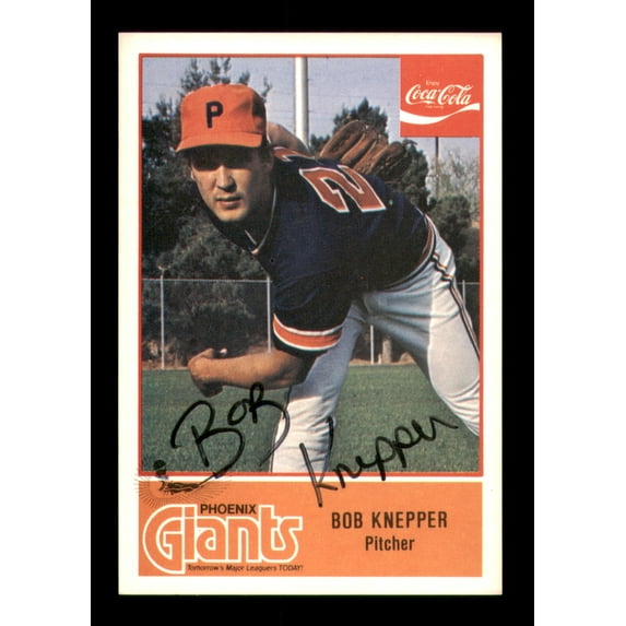 Bob Knepper Autographed 1977 Cramer Rookie Card #5 Phoenix Giants SKU #231221
