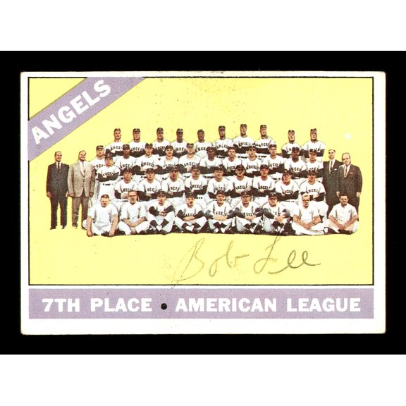 Bob Lee Autographed 1966 Topps Team Card #131 California Angels SKU #170614