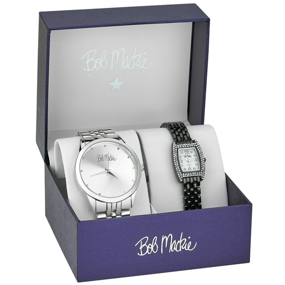 Bob Mackie Men's and Women's 2 Piece Watch Set BMS4012SS