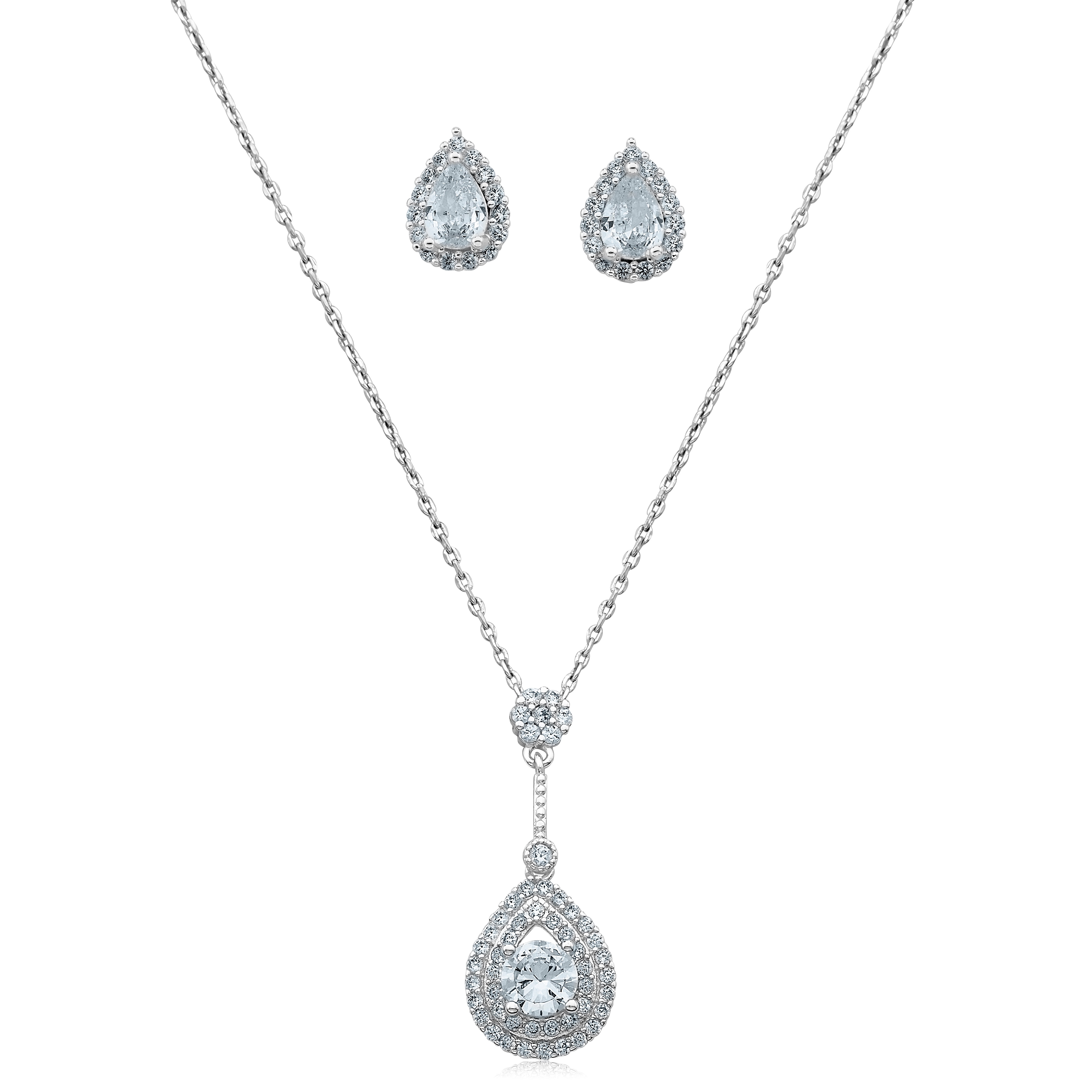 BOB MACKIE Teardrop Pendant and Matching Earring Set