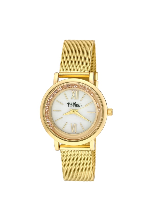 Women's Gold 34mm Rolling Stone Mesh Strap Watch