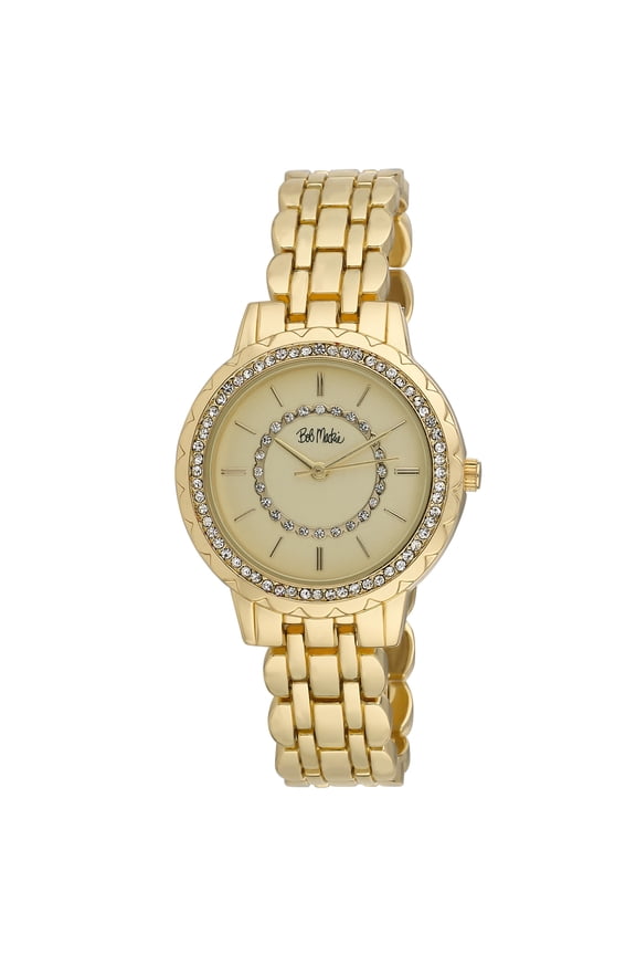 Women's Gold 36mm Crystal Dial Scallop Bezel Watch