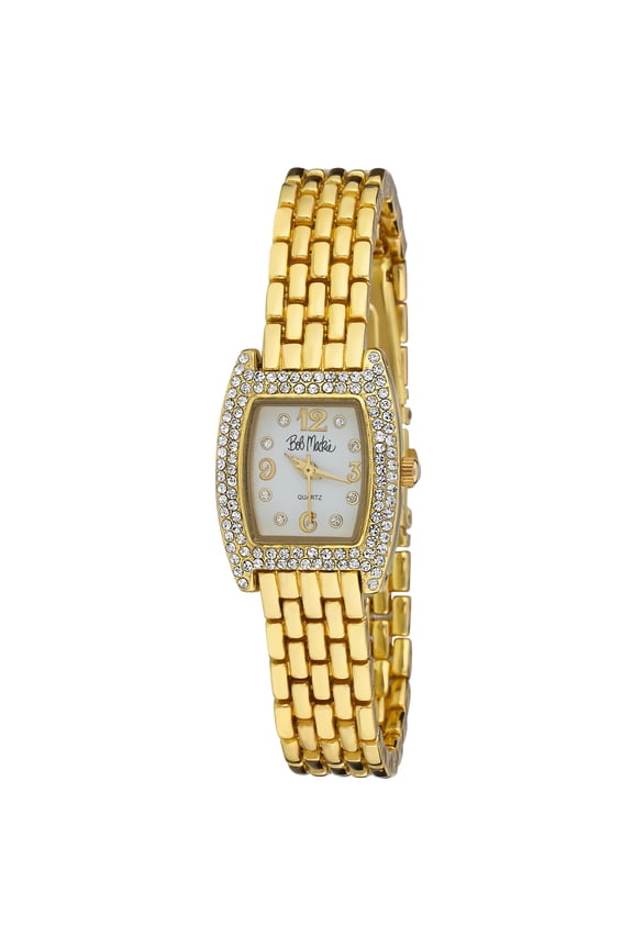 Women's Gold Rhinestone Panther Link Watch