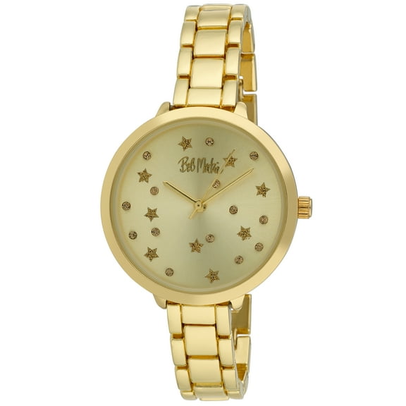 Bob Mackie Women's Gold Star Link Bracelet Watch