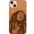 thumbnail image 1 of Bob Marley 1 - Engraved Wooden Phone case for iPhone 14 Plus, Color: Cherry, 1 of 5