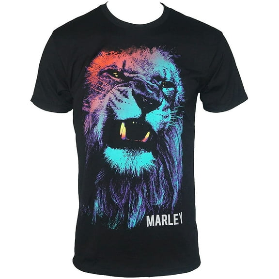 Bob Marley Colored Lion Black T-Shirt