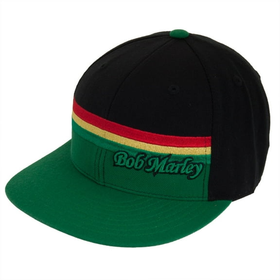 Bob Marley - Green Rasta Stripe Fitted Cap - 7 1/2