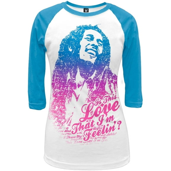 Bob Marley - Is This Love Juniors Raglan - Medium