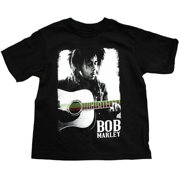 Bob Marley Little Boys' Guitar Marley Childrens T-shirt 2T Black