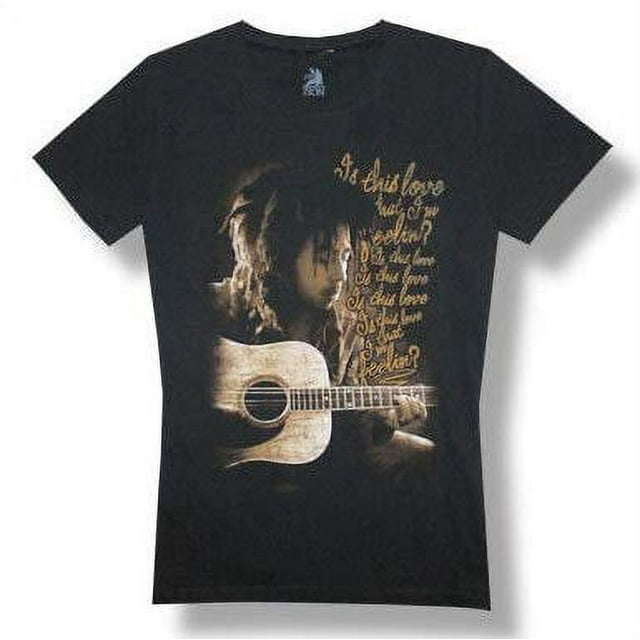 Bob Marley Love Lyrics Jr T-Shirt (Small) Black