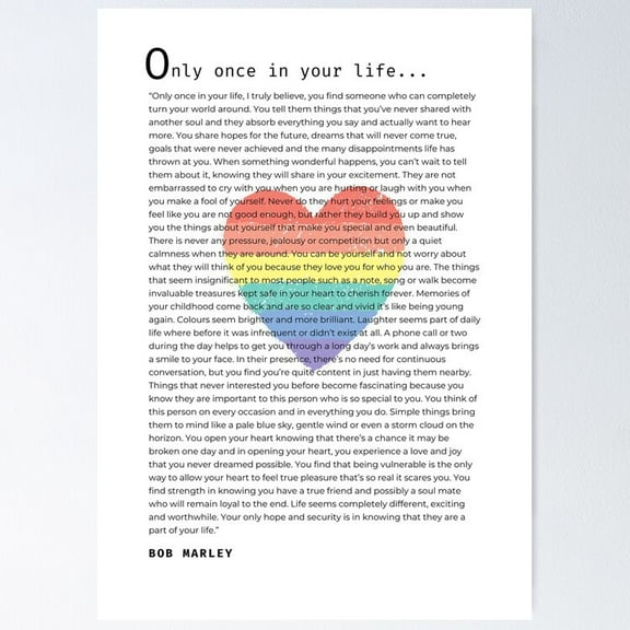 Bob Marley Love Quote Poster- Unframed Poster | Wall Art | Perfect For Home Decor & Gifts, 8x12