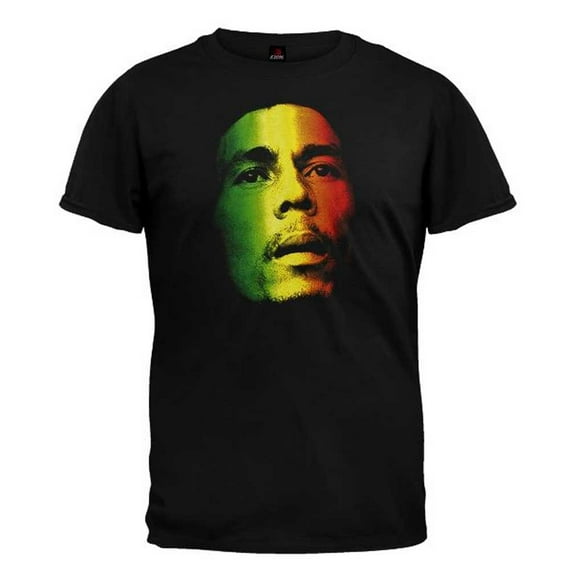 Bob Marley Men's Tri-Color Face Short Sleeve T-Shirt Black, BM1200
