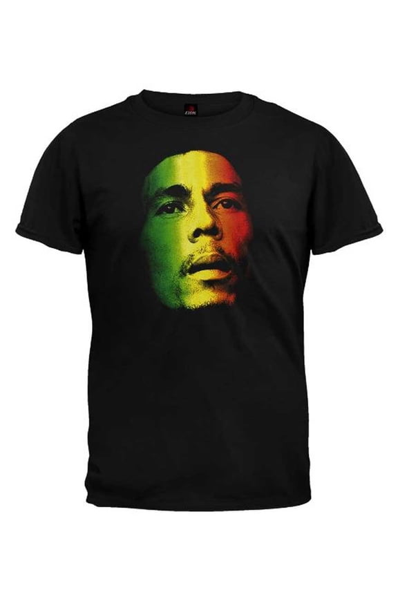 Bob Marley Men's Tri-Color Face Short Sleeve T-Shirt Black, BM1200