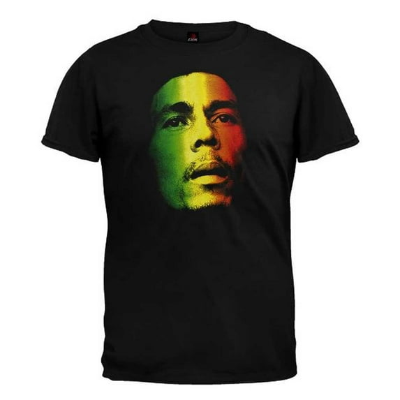 Bob Marley Men's Tri-Color Face Short Sleeve T-Shirt Black, BM1200