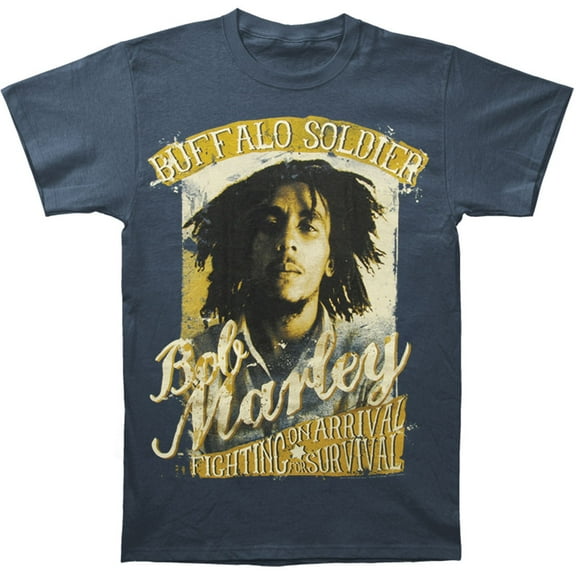 Bob Marley Men's Fighting Vintage T-shirt Small Blue