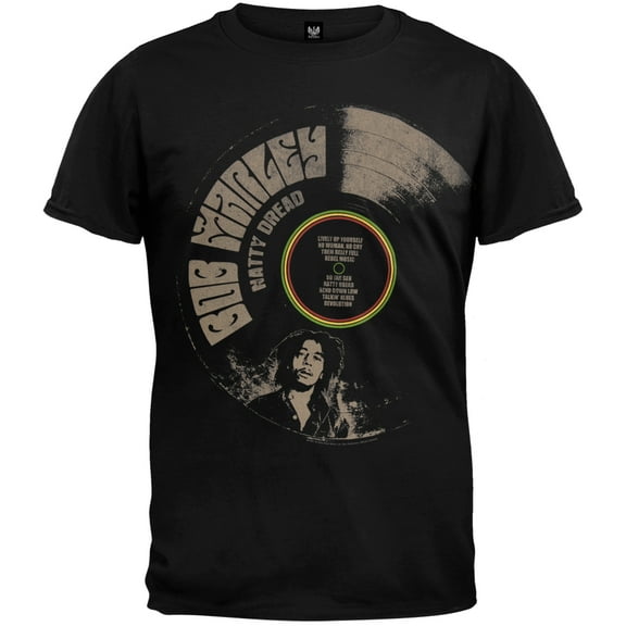 Bob Marley Men's Record Soft Short Sleeve T Shirt