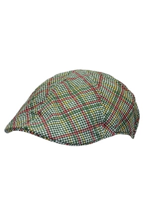 - Plaid Rasta Driving Cap - Large/X-Large