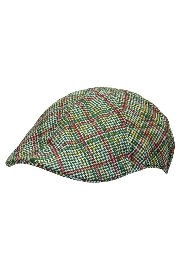 - Plaid Rasta Driving Cap - Small/Medium