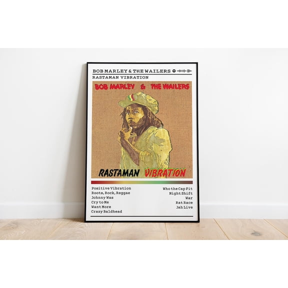 Bob Marley Rastaman Vibration Album : Reggae Music Wall Art #407, Unframed Poster Size 8x12